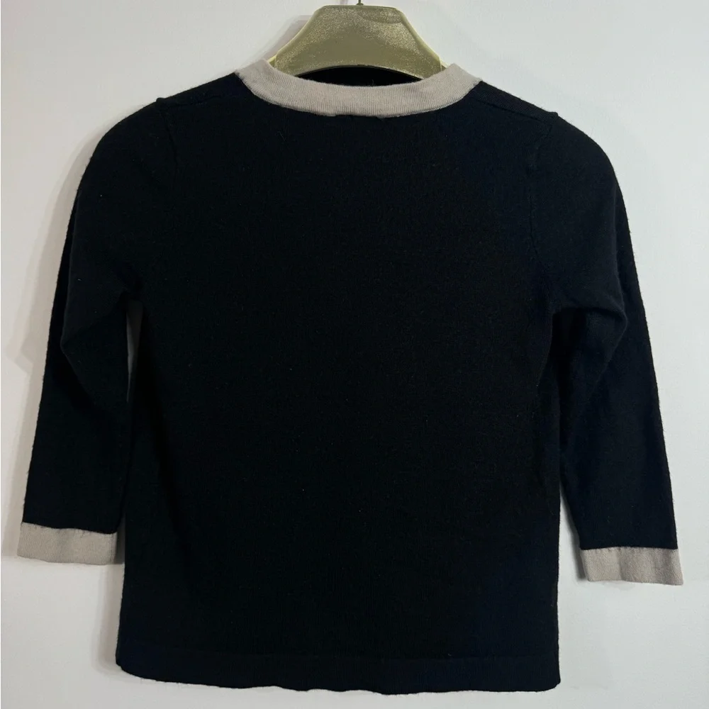 Vintage Chanel Uniform 1980s Wool knit Cardigan Black size 40 - Picture 3 of 7